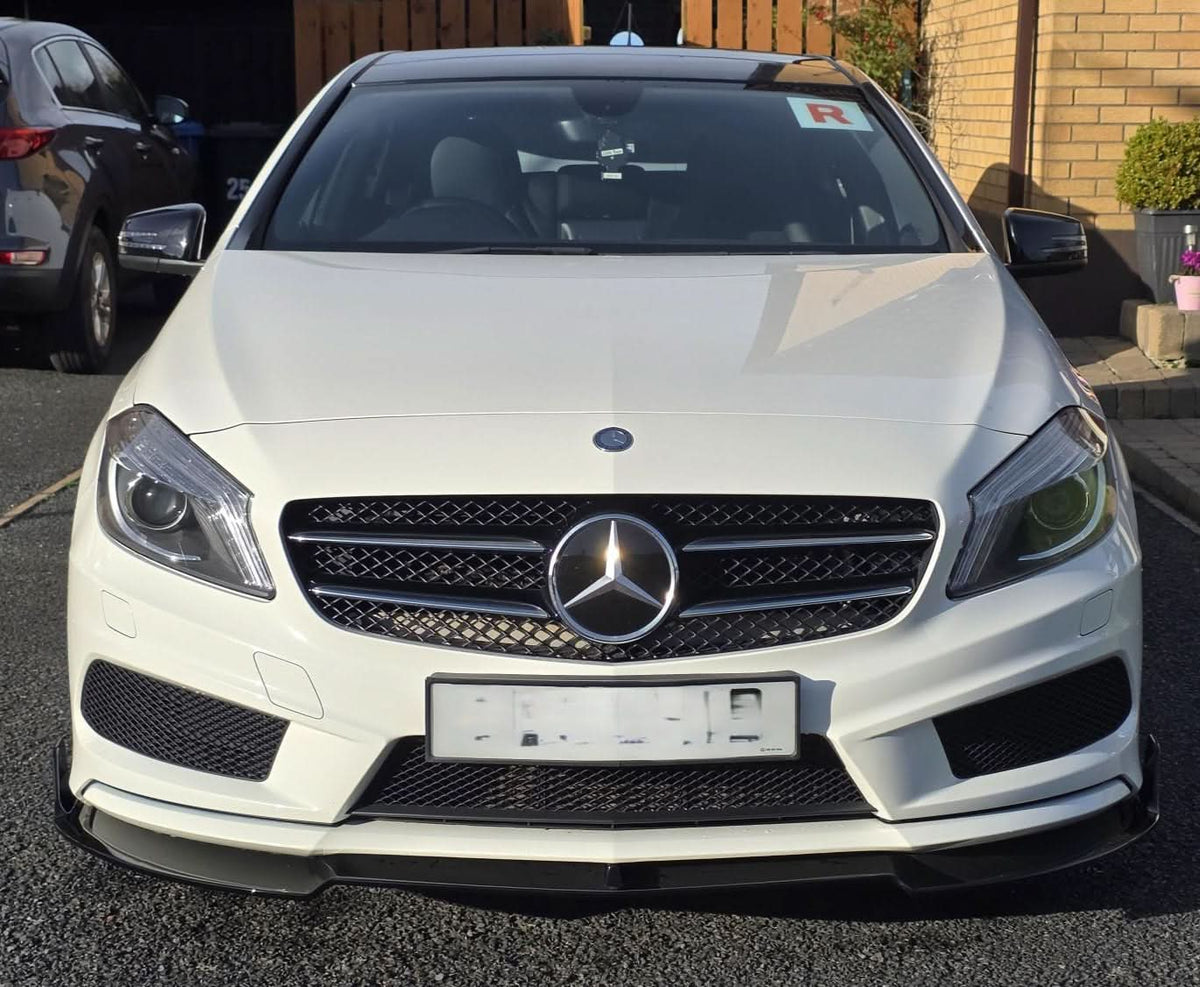 Mercedes A-Klasse W176 AMG Style Hochglanz Schwarze Frontlippe (2013-2015)