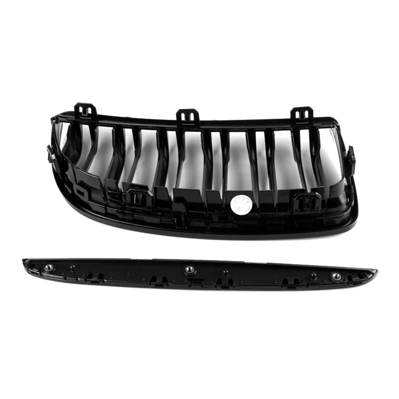 BMW 3er E90/E91 Pre-LCI Hochglanz Schwarze Doppellamellen Nieren Grill (2005-2008)