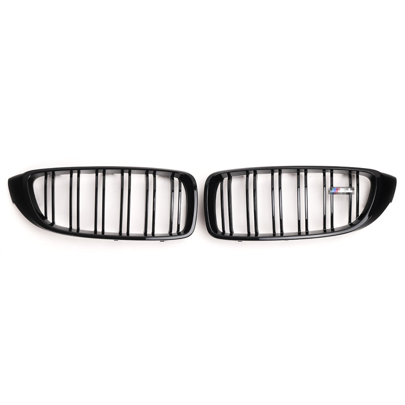 BMW 4er und M3/M4 Schwarz Hochglanz Doppellamellen Nieren Grill F32/F33/F36/F80/F82/F83 (2014-2020)