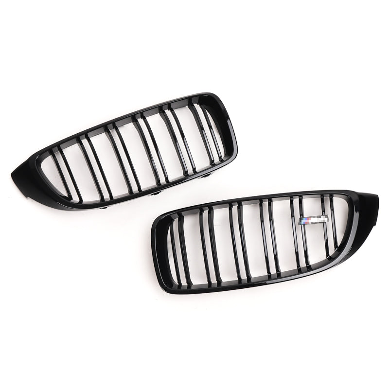 BMW 4er und M3/M4 Schwarz Hochglanz Doppellamellen Nieren Grill F32/F33/F36/F80/F82/F83 (2014-2020)