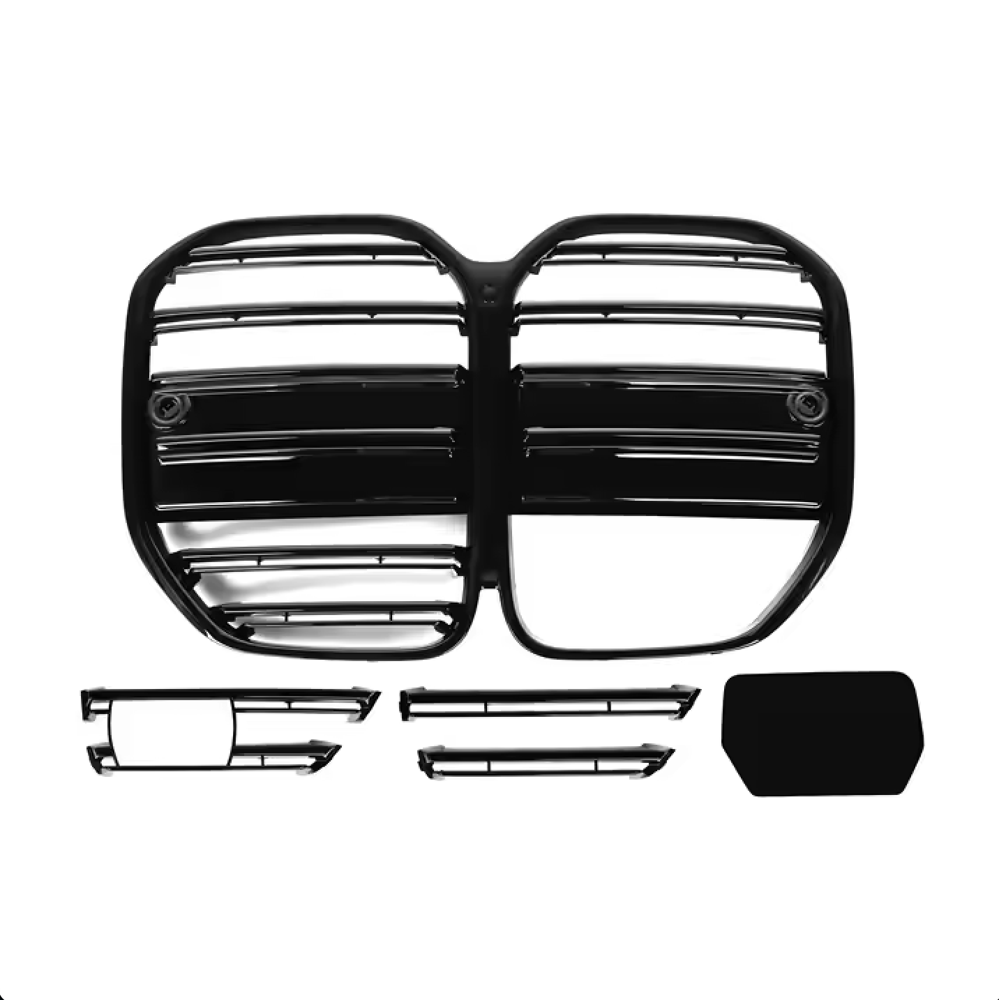 BMW 4er G22/G23 Schwarz Hochglanz Doppellamellen Nieren Grill (2020-2022)