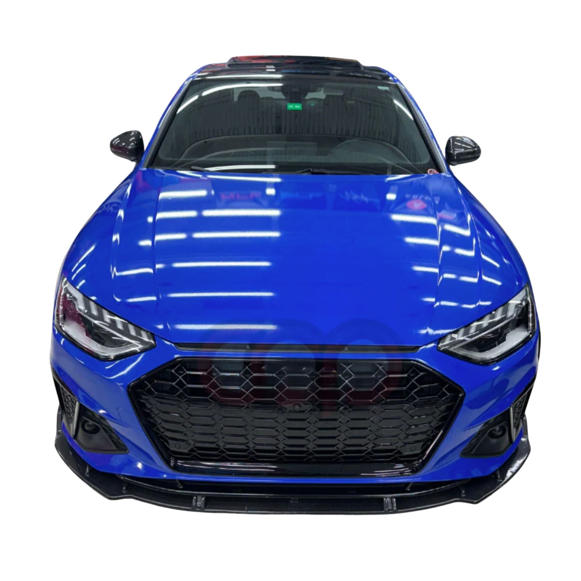 Calandre nid d’abeille noire brillante style RS4 pour Audi A4/S4 B9.5 (2020-2024)