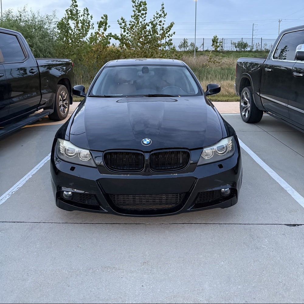 BMW 3er E90/E91 LCI Hochglanz Schwarze Doppellamellen Nieren Grill (2009-2013)