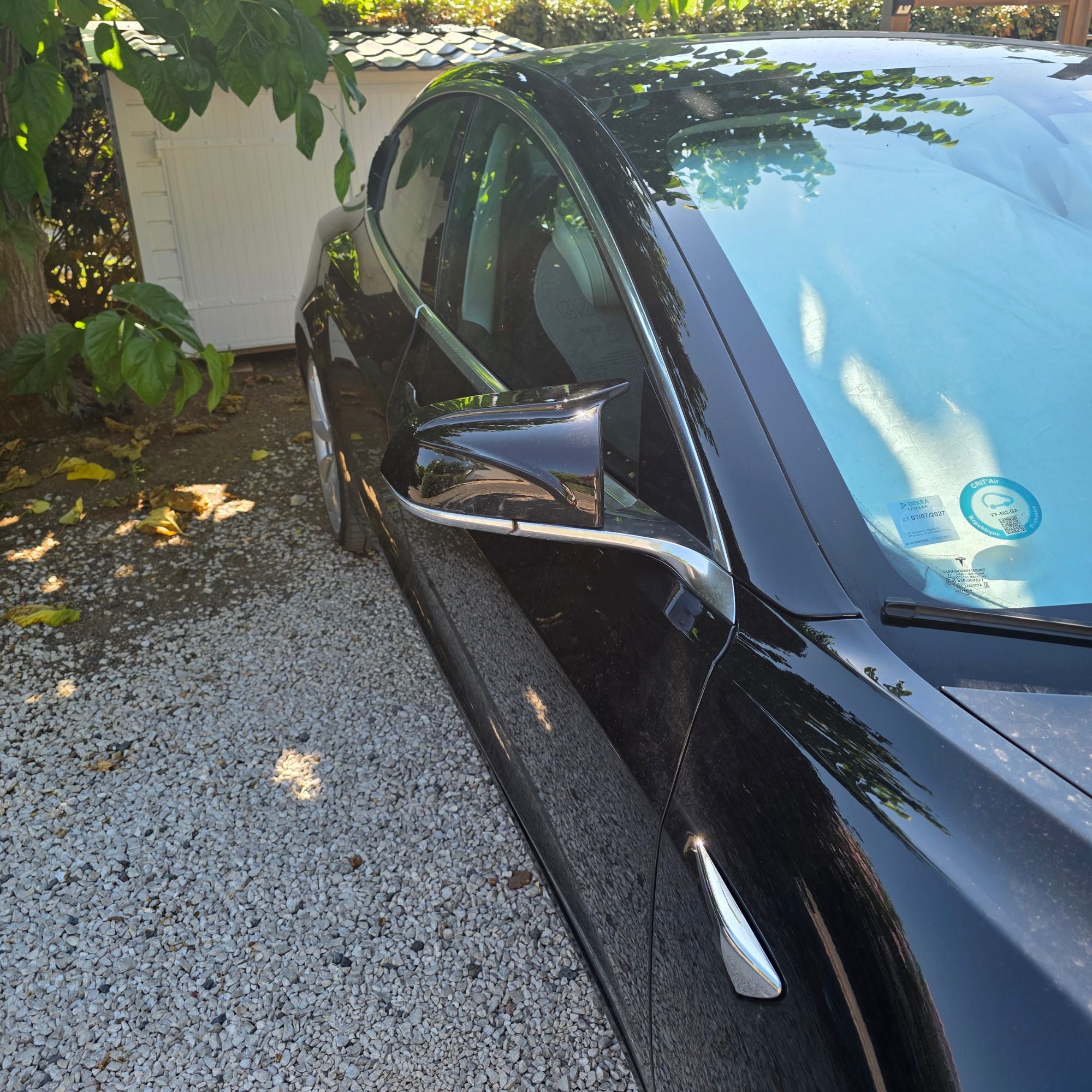 Tesla Model 3 Hochglanz Schwarze M-Style Spiegelkappen (2017-2023)