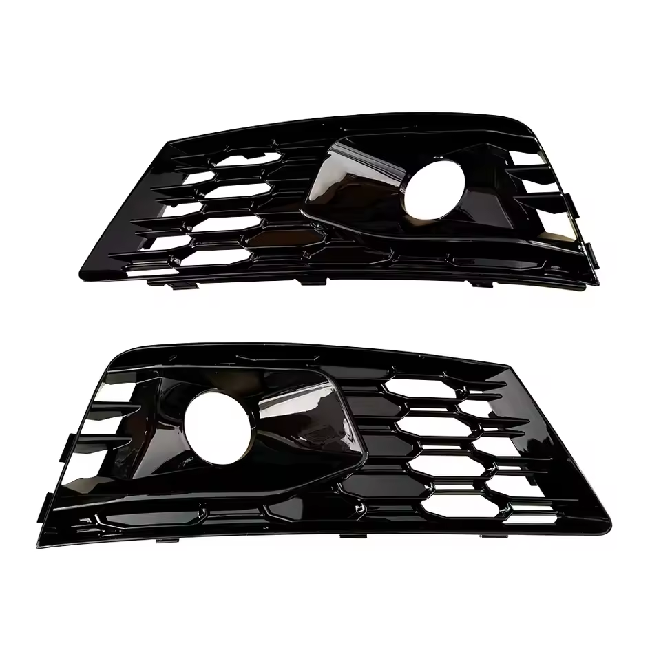 Grilles d’antibrouillard noires brillantes Audi A4/S4 B9 avec trous (2016-2019)