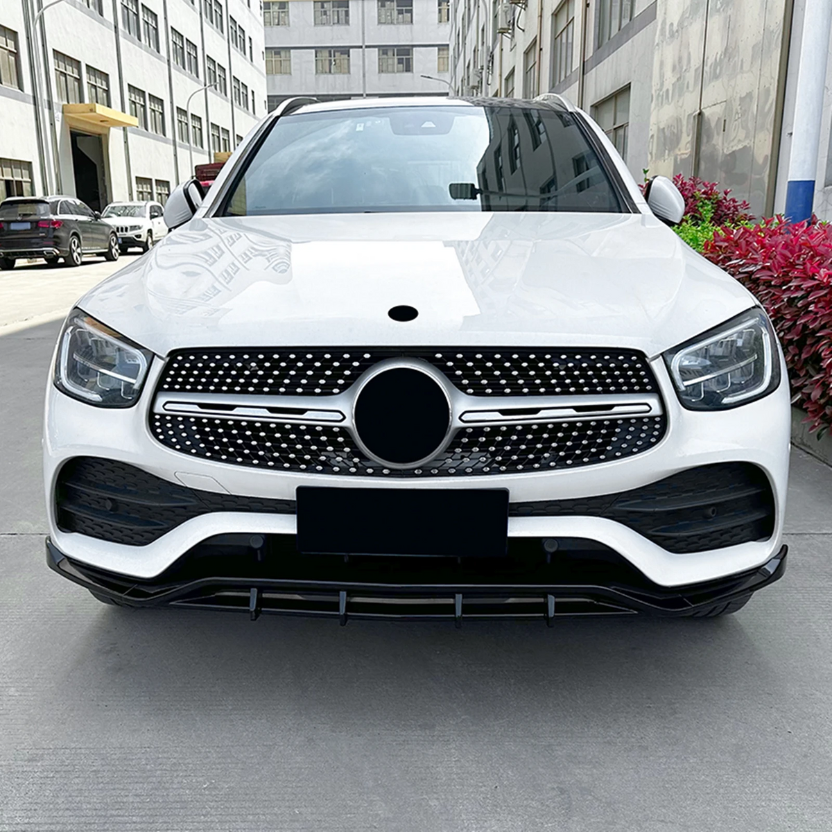 Mercedes GLC X253/C253 Facelift Hochglanz Schwarze Frontlippe Splitter (2020-2022)