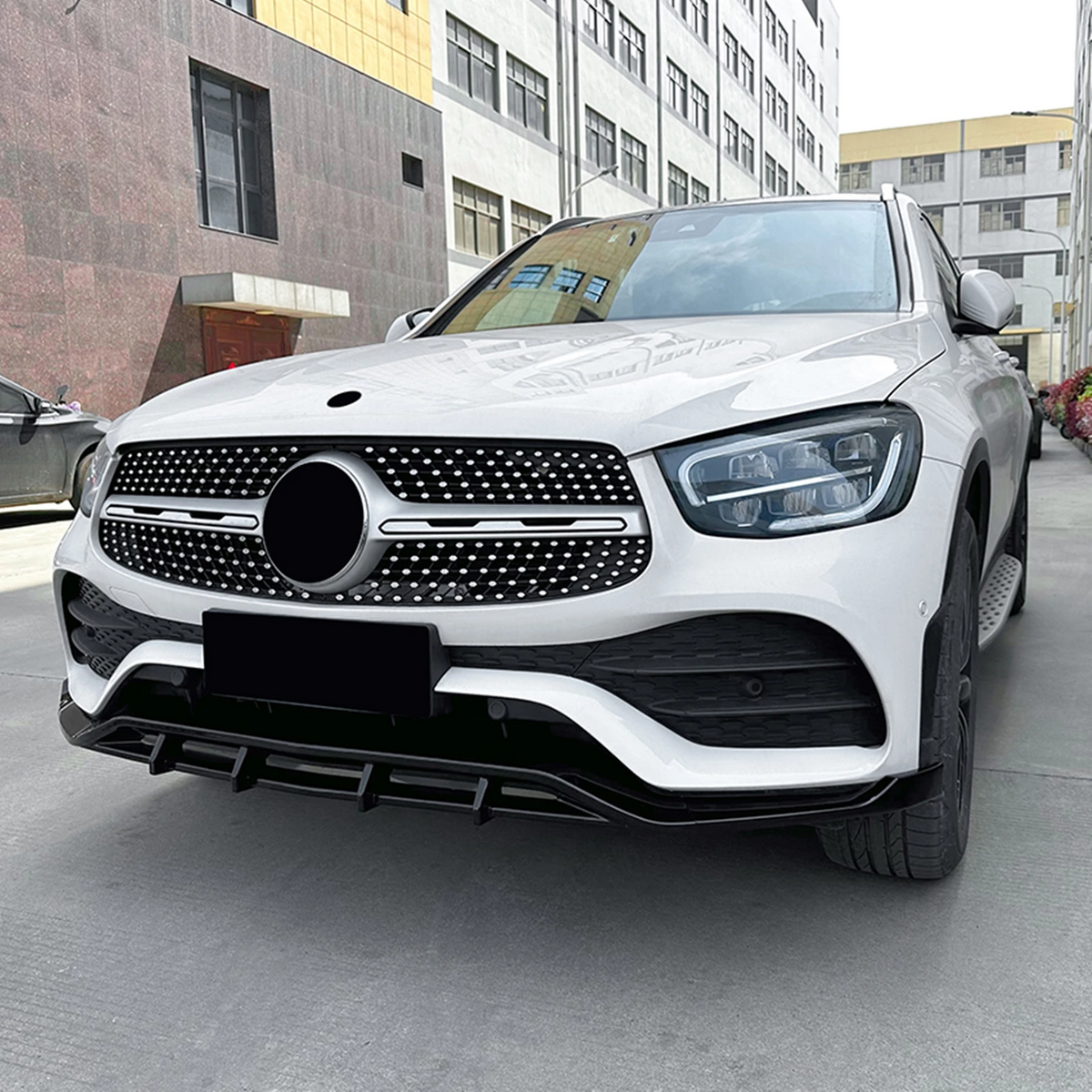 Mercedes GLC X253/C253 Facelift Hochglanz Schwarze Frontlippe Splitter (2020-2022)