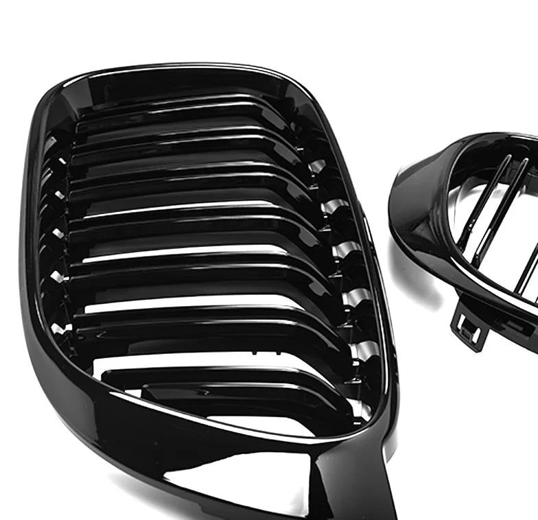 BMW X3/X4 F25/F26 LCI Schwarz Hochglanz Doppellamellen Nieren Grill (2014-2018)