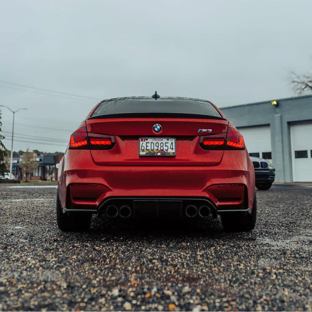 BMW Série 3 F30 / M3 F80 Carbone Pré-imprégné Style P Becquet arrière par OPTIC (2014-2019)