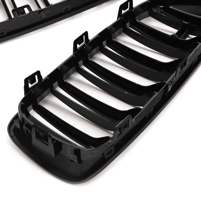 BMW 4er und M3/M4 Schwarz Hochglanz Doppellamellen Nieren Grill F32/F33/F36/F80/F82/F83 (2014-2020)