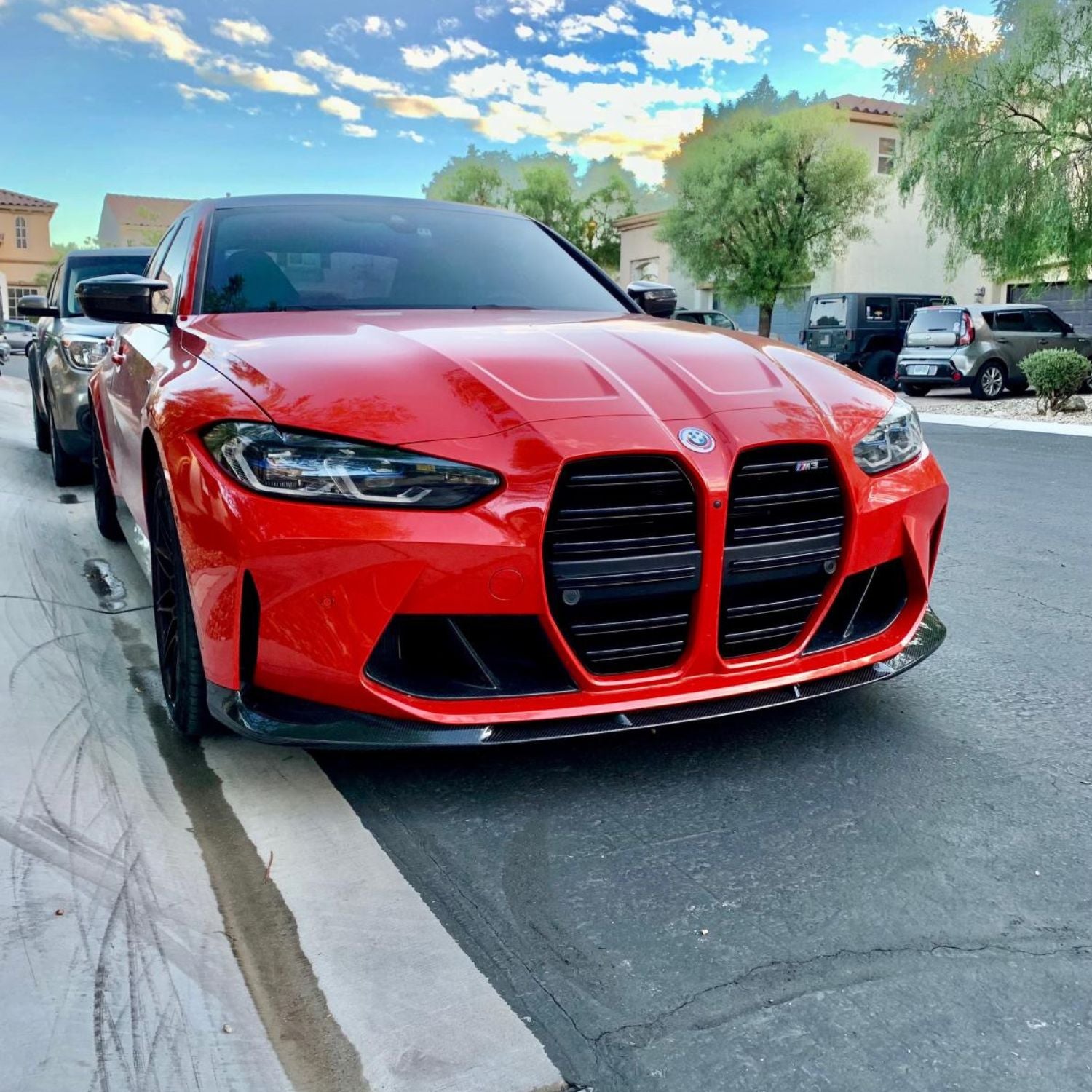 BMW M3 G80 G81 / M4 G82 G83 Carbone Pré-imprégné Style 3D Lame avant par OPTIC (2021+)