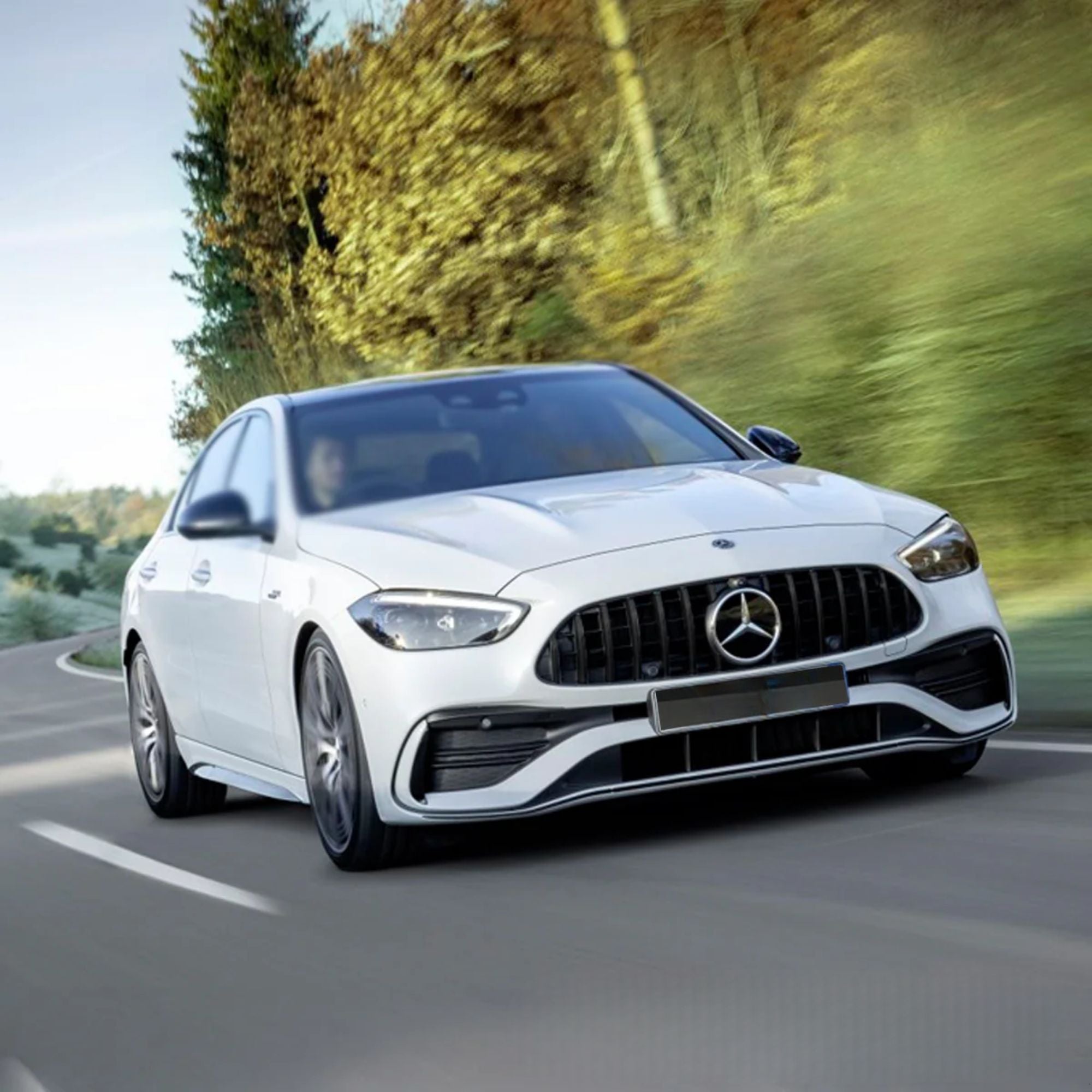 Mercedes C-Klasse W206 Hochglanz Schwarze Panamericana GT Style Grill (2021+)